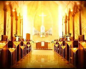 金色教堂婚礼仪式视频素材