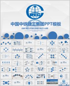 蓝色中国中铁工作汇报总结PPT