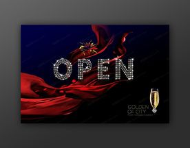 OPEN水晶钻石字体设计