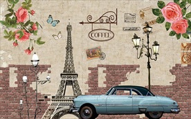 欧式复古老爷车装饰画