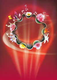 鲜花花环喜庆背景