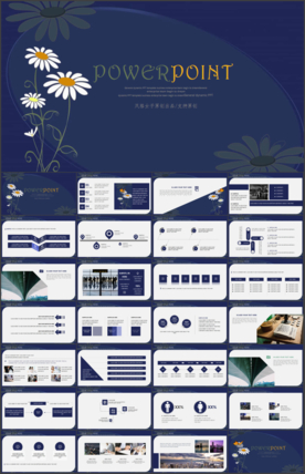 蓝色璀璨大气商务总结PPT