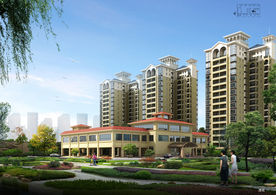 欧式住宅透视效果图