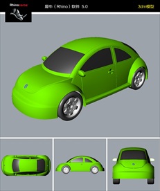 大众甲壳虫汽车轿车模型