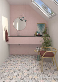 瓷砖效果图  仿古砖  洗手间