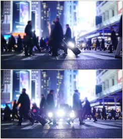 街头人群过斑马线