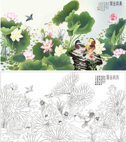 荷花 鸳鸯 翠鸟