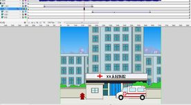 救护车行驶进医院动画6秒动画