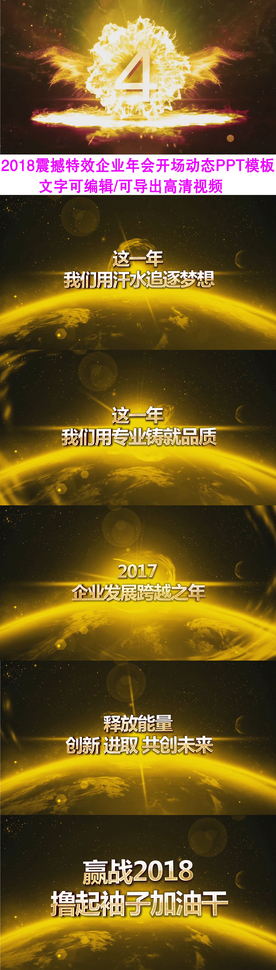 企业年会开场动态PPT模板