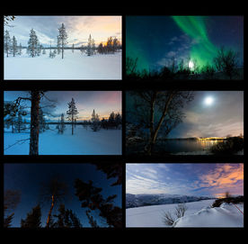 唯美雪地极光视频素材