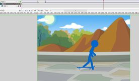 flash火柴人动画踩滑板十秒