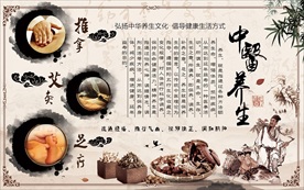 中医养生养生馆背景墙