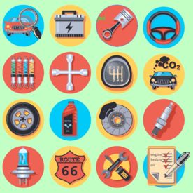 汽车 彩色矢量图标