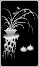 兰花精雕浮雕灰度浮雕