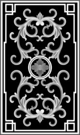 对称洋花精雕浮雕灰度