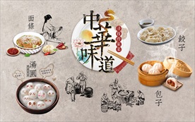 中华美食背景墙