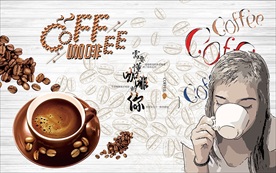 咖啡系列背景墙装饰画