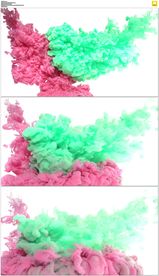 4K红绿色水墨烟雾