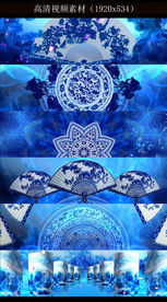 水墨青花瓷超长节目背景视频素材