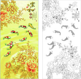 家和 九鱼 富贵 梅花 牡丹