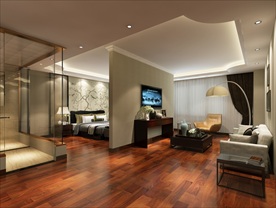 现代奢华客房卧