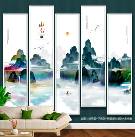 山水 写意水墨 挂画
