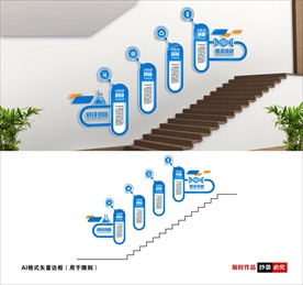 科技楼梯文化墙