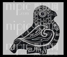 青铜纹饰立鸟图案