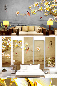 立体装饰画 新中式花鸟画