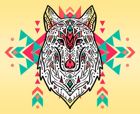 超巨大异域民族风白狼图腾