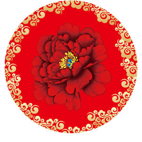 大红金色中式汉唐结婚logo地