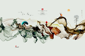 水墨抽象画 写意山水画