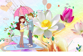 电视背景墙浪漫温馨背景墙