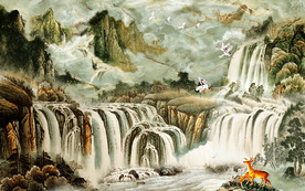 流水生财背景墙