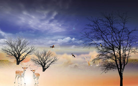 麋鹿森林背景墙