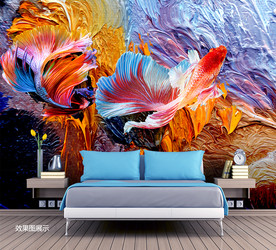 鱼抽象画 欧式装饰画 唯美