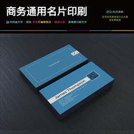 简约现代蓝色环保动感名片