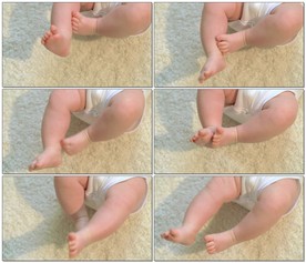 婴儿小脚踢腿慢动作镜头