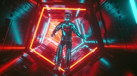 霓虹通道人物LED背景通道穿梭