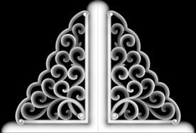 角花精雕浮雕灰度图