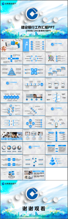 中国建设银行建行总结汇报PPT