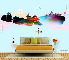 写意画 侬嘀邢伊原创 中式壁画