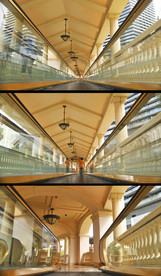 低拍自动人行道城市设备视频素材