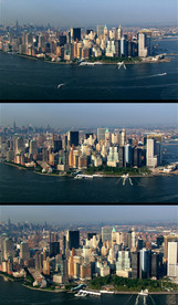 由远及近航拍纽约城市