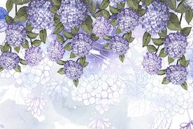 紫色浪漫鲜花背景墙