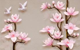 立体花朵背景墙