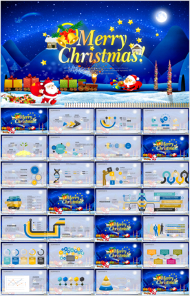 圣诞节蓝色PPT-动态PPT模