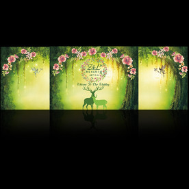 森系花卉婚礼舞台背景