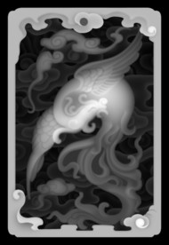 凤凰浮雕精雕灰度