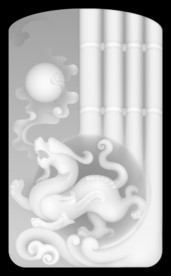 仿古貔貅浮雕精雕灰度